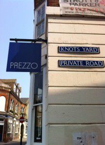 We arrive to beautiful sunshine at the Prezzo in Kent.