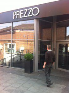 Patiently waiting for Prezzo to open. 