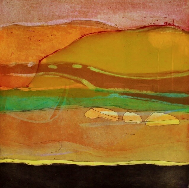 Louise Davies, The Sands at Daybreak, 33 x 33 cms, Unframed -ú250