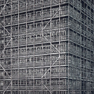 scaffolding on langford house - Louise Hayward
