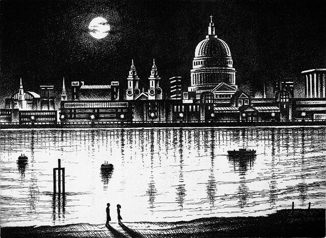 John Duffin River Thames - Moonlight Walk (St Paul's Cathedral)