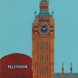 Big Ben with Red Telephone Box - Jennie Ing